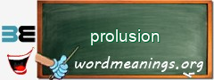 WordMeaning blackboard for prolusion
